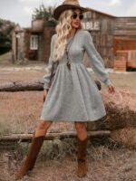 Rochie Scurta Tricotata Meriem Gri