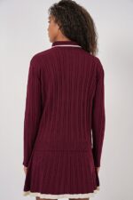 Compleu Tricotat cu Fusta Scurta Shannon Grena - imagine 2