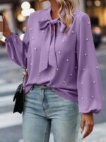 Bluza Dama Emma Lila cu Perle - imagine 2