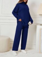 Compleu Tricotat cu Pantalon Rebeca Bleumarin - imagine 3