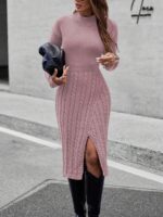 Rochie Tricotata Midi Conrad Roz Pudra