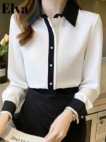 Camasa Dama Esma Alba cu Guler Negru