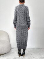 Rochie Lunga Tricotata Miruna Gri - imagine 2