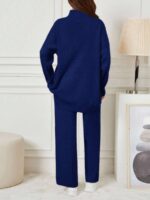 Compleu Tricotat cu Pantalon Rebeca Bleumarin - imagine 2