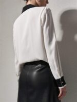 Camasa Dama Esma Alba cu Guler Negru - imagine 2