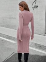 Rochie Tricotata Midi Conrad Roz Pudra - imagine 2