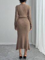Rochie Midi Tricotata Irina Maro Deschis - imagine 2