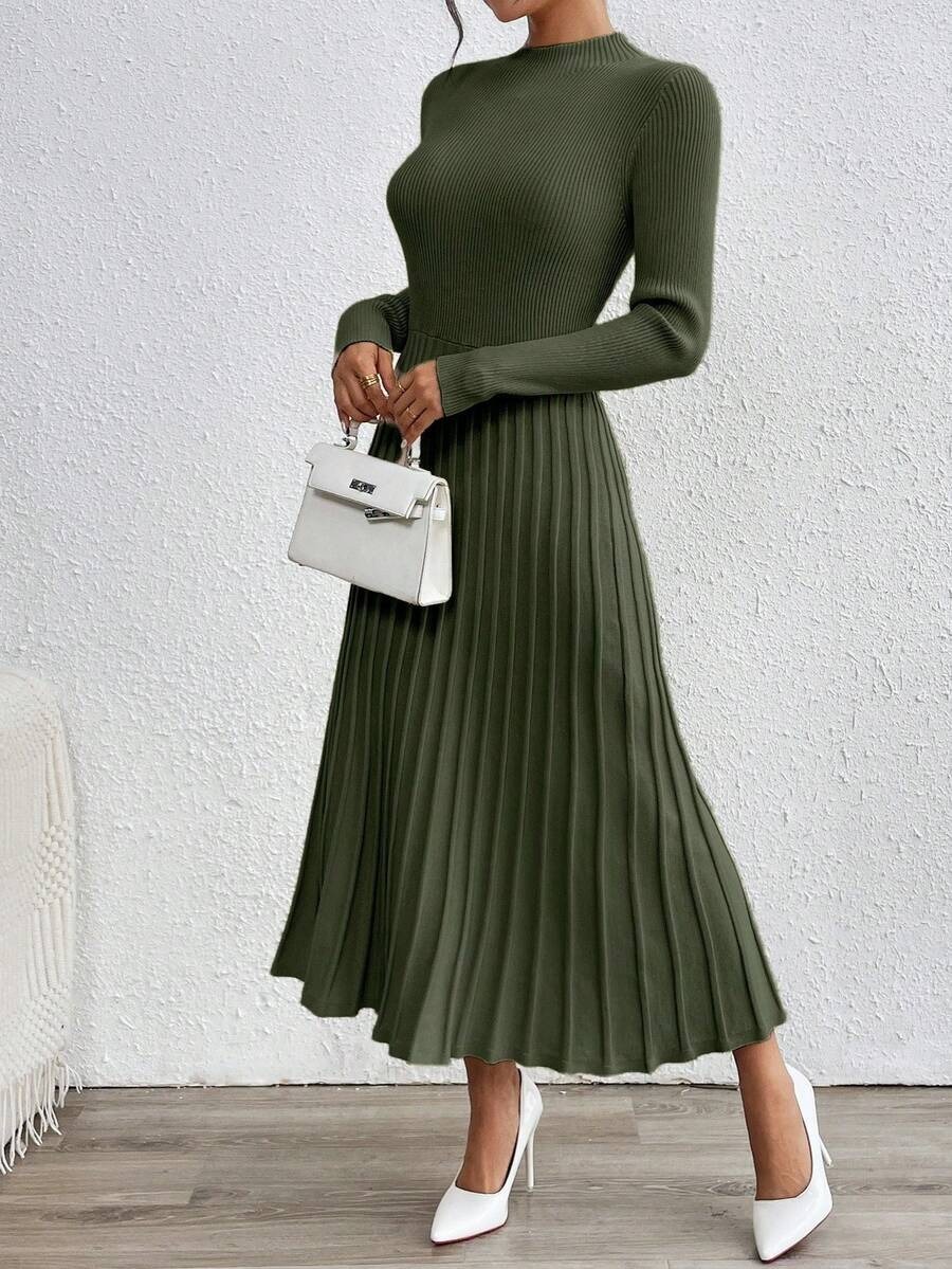 39 Rochie Midi Tricotata Jesica Kaki - imagine 3