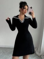 Rochie Scurta Tricotata Felicia Neagra