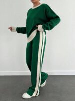 Compleu Tricotat cu Pantalon Arianna Verde - imagine 3