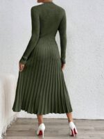 Rochie Midi Tricotata Jesica Kaki - imagine 2