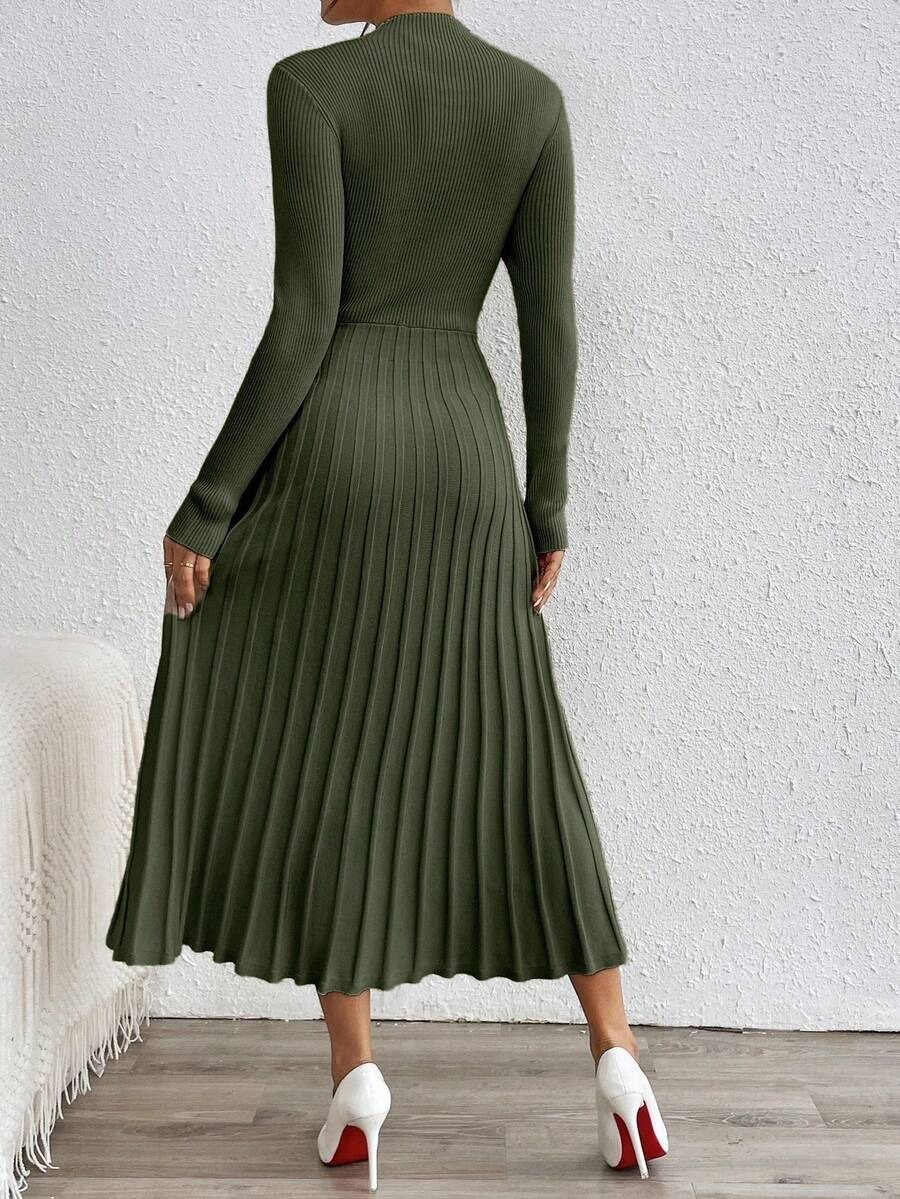 40 Rochie Midi Tricotata Jesica Kaki - imagine 2