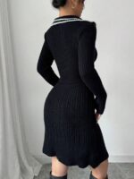 Rochie Scurta Tricotata Felicia Neagra - imagine 2