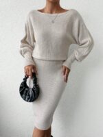 Rochie Midi Tricotata Violeta Bej