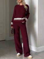 Compleu Tricotat cu Pantalon Anarosa Grena