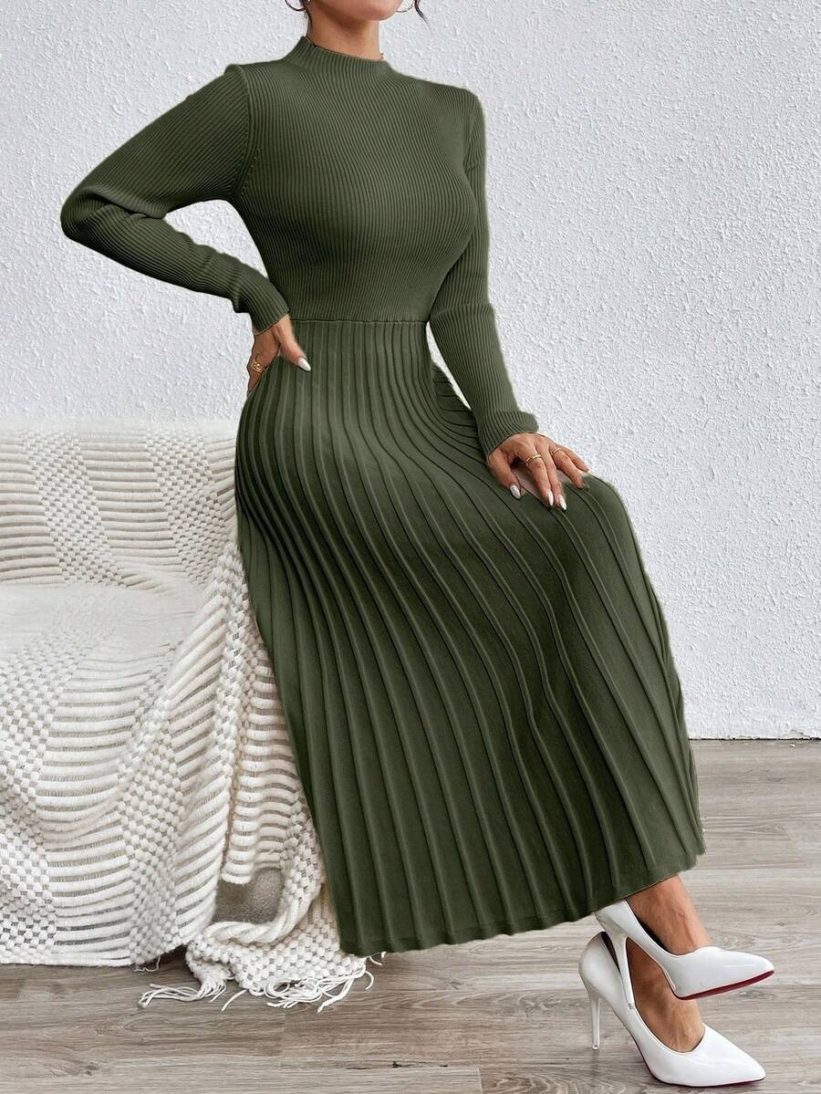 41 Rochie Midi Tricotata Jesica Kaki - imagine 4