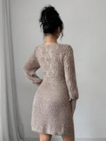 Rochie Scurta Tricotata Zivia Bej - imagine 2