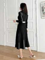 Rochie Midi Tricotata Liana Neagra - imagine 2