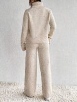 Compleu Tricotat cu Pantalon Fraga Crem - imagine 2