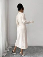 Rochie Midi Tricotata Ariana Crem - imagine 2