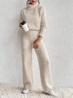 Compleu Tricotat cu Pantalon Fraga Crem