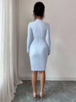 Rochie Scurta Tricotata Petra Bleu - imagine 2