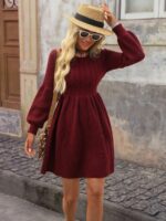 Rochie Scurta Tricotata Vespa Grena - imagine 3