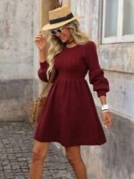 Rochie Scurta Tricotata Vespa Grena - imagine 4