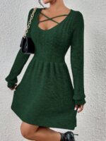 Rochie Scurta Tricotata Zinna Verde