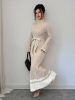 Rochie Lunga Tricotata Melissa Bej Deschis - imagine 3