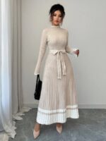 Rochie Lunga Tricotata Melissa Bej Deschis