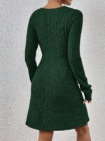 Rochie Scurta Tricotata Zinna Verde - imagine 2