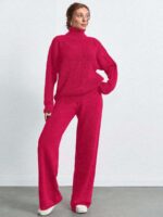 Compleu Tricotat cu Pantalon Sissi Roz