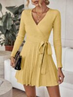 Rochie Scurta Tricotata Ramira Galbena