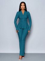 Compleu cu Pantalon Barka Turcoaz - imagine 3
