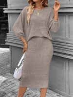 Compleu cu Fusta Midi Patricia Gri