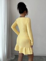 Rochie Scurta Tricotata Anja Galbena - imagine 2