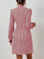 Rochie Scurta Imre Alba cu Print Grena - imagine 2