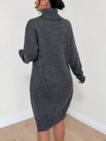 Rochie Scurta Tricotata Ilona Gri - imagine 2