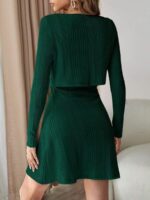 Compleu cu Rochie Scurta Crina Verde - imagine 2