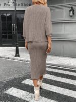Compleu cu Fusta Midi Patricia Gri - imagine 2