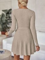 Rochie Scurta Tricotata Ramira Bej - imagine 2