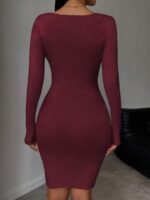 Rochie Scurta Tricotata Branka Grena - imagine 2
