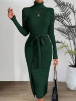 Rochie Midi Tricotata Adriela Verde
