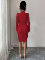 Rochie Scurta Tricotata Felicia Grena - imagine 2