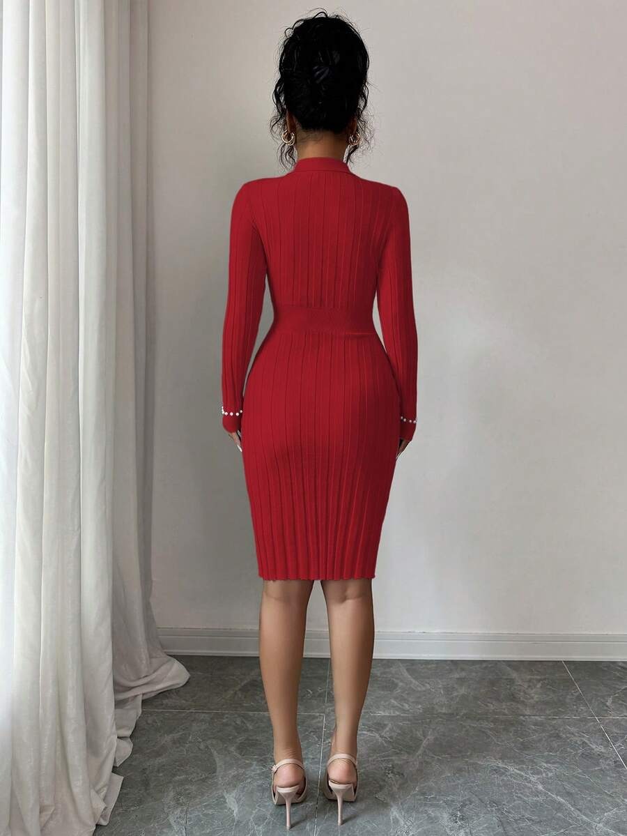 55 Rochie Scurta Tricotata Felicia Grena - imagine 2