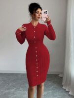 Rochie Scurta Tricotata Felicia Grena
