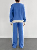 Compleu Tricotat cu Pantalon Chantalle Bleu - imagine 3
