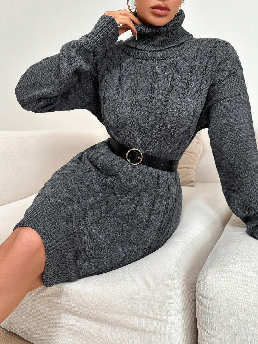 6 Rochie Scurta Tricotata Ilona Gri - imagine 3