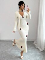 Rochie Lunga Tricotata Diana Alba